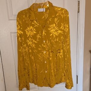 ASOS Mustard Floral Patterned Shirt
